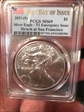 2021-(S) $1 Silver Eagle - T1 Emergency Issue Struck at San Francisco First Day of Issue MS69