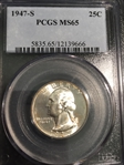 1947-S 25C MS65
