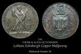 1791 Halfpenny Lothian Edinburgh Conder Halfpenny D&H 34 Raw