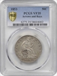 1853 50C Arrows & Rays VF35