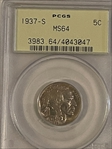 1937-S 5C MS64
