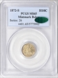 1872-S H10C Mintmark Below Bow MS65