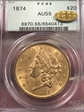 1874 $20 AU55