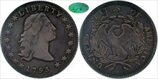 1795 $1 Flowing Hair, 3 Leaves VF25