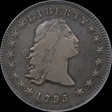 1795 $1 Flowing Hair, 3 Leaves VF25