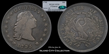 1795 $1 Flowing Hair, 3 Leaves VF25