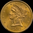 1901-S $5 MS64+