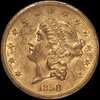 1858-S $20 AU55