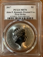 2017 $1 John F. Kennedy Frosted Unc. First Strike MS70