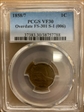 1858/7 1C Strong Overdate, FS-301, S-1 VF30