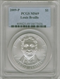 2009-P $1 Louis Braille MS69