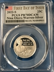 2022-S 25C Nina Otero-Warren-Silver First Day of Issue PR70DCAM