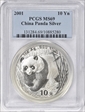 2001 10 Yn Panda Silver PAN-347A MS69