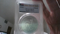 2018 1 Rand Krugerrand Silver First Day of Issue MS70