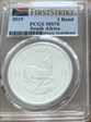 2019 1 Rand Krugerrand Silver First Strike MS70