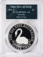 2021-P $1 Silver Swan P5 First Day of Issue PR70DCAM