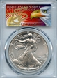 2021 $1 Silver Eagle - Type 2 First Day of Issue Cleveland Eagle with Sun MS70
