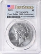 2021 $1 Peace Dollar 100th Anniversary First Strike MS70