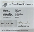 2022 1 Rand Krugerrand Silver First Strike PR70DCAM