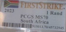 2023 1 Rand Krugerrand Silver First Strike MS70