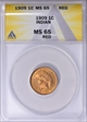1909 1C Indian MS65RD