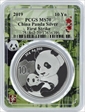 2019 10 Yn Panda Silver First Strike Panda Bamboo Picture Frame MS70