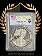 2020-W  $1 Silver Eagle First Day of Issue Black Shield PR70DCAM