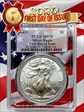 2020 $1 Silver Eagle First Day of Issue Picture Frame Flag MS70