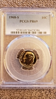 1968-S 10C PR69