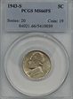 1943-S 5C MS66FS