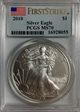 2010 $1 Silver Eagle First Strike MS70