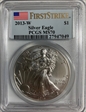 2013-W $1 Burnished Silver Eagle First Strike SP70