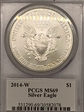 2014-W $1 Burnished Silver Eagle Mercanti Signature SP69
