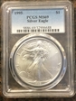 1995 $1 Silver Eagle MS69