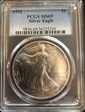1992 $1 Silver Eagle MS69