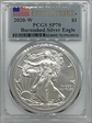 2020-W $1 Burnished Silver Eagle First Strike SP70