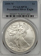 2008-W $1 Burnished Silver Eagle SP70