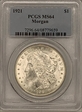 1921 $1 Morgan MS64