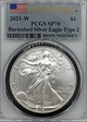 2021-W $1 Burnished Silver Eagle-Type 2 First Strike SP70