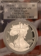 2022-S $1 Silver Eagle First Day of Issue Flag Picture Frame PR70DCAM