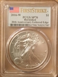 2016-W $1 Burnished Silver Eagle 30th Anniversary Lettered Edge First Strike SP70