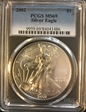 2002 $1 Silver Eagle MS69