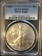 2007 $1 Silver Eagle MS69