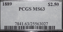 1889 $2.50 MS63