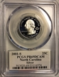 2001-S 25C North Carolina Silver PR69DCAM