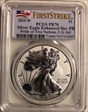 2019-W $1 Silver Eagle Enhanced Rev PR Pride of Two Nations, U.S. Set First Strike PR70