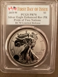 2019-W $1 Silver Eagle Enhanced Rev PR Pride of Two Nations , Canadian Set FDI PR70