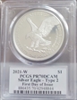 2021-W  $1 Silver Eagle - Type 2 First Day of Issue PR70DCAM