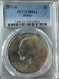 1971-S $1 Silver MS64