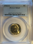 1942-S 5C MS65